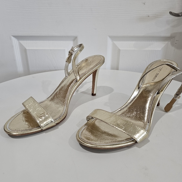 Tory Burch Double T Buckle Slingback Sandal Heels - Picture 4 of 7